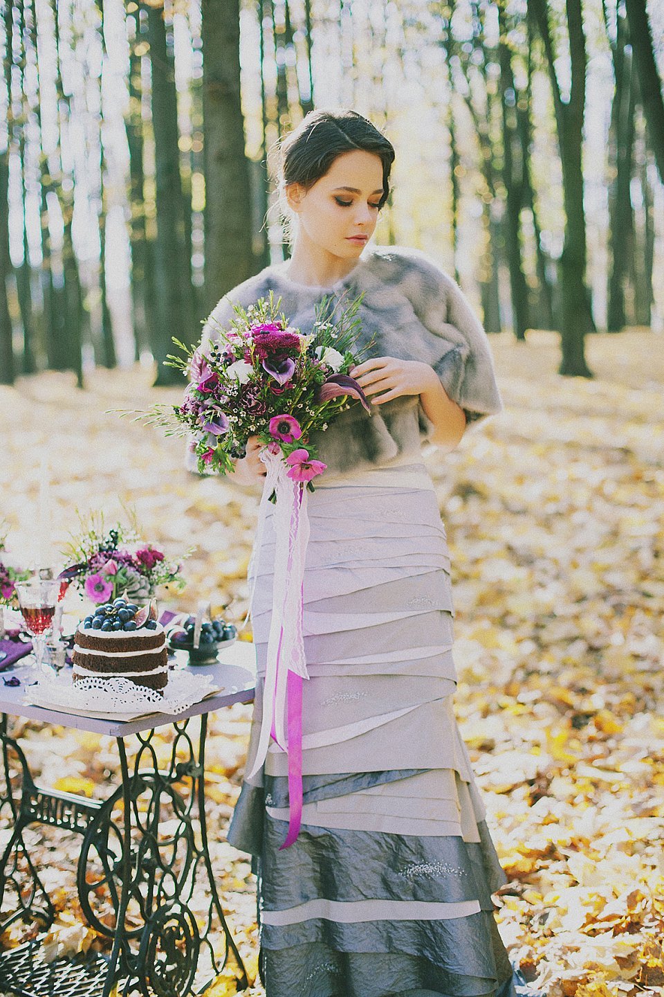 Фотосессия с невестой в фиолетовой гамме